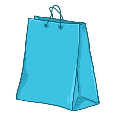 Mavi alışveriş çantası beyaz arkaplanda izole edilmiş