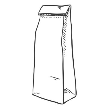 Bakkal alışveriş için kroki kağıt torba