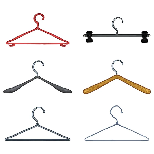 Set Sketch Shoulder Hangers Clothing — Stock Vector