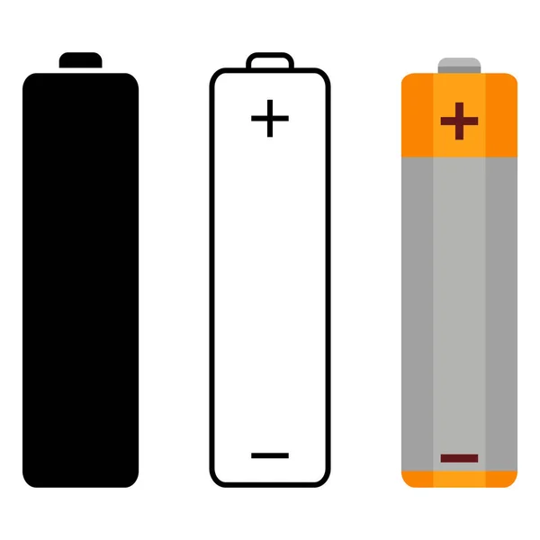 単三型電池アイコンのセット — ストックベクタ