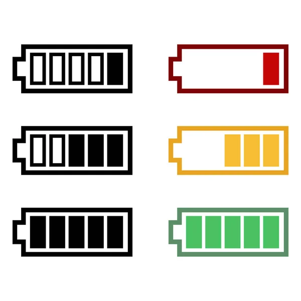 Conjunto de iconos de carga de batería — Vector de stock
