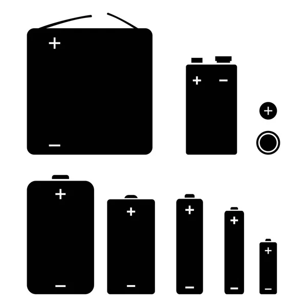 Conjunto de baterias diferentes — Vetor de Stock