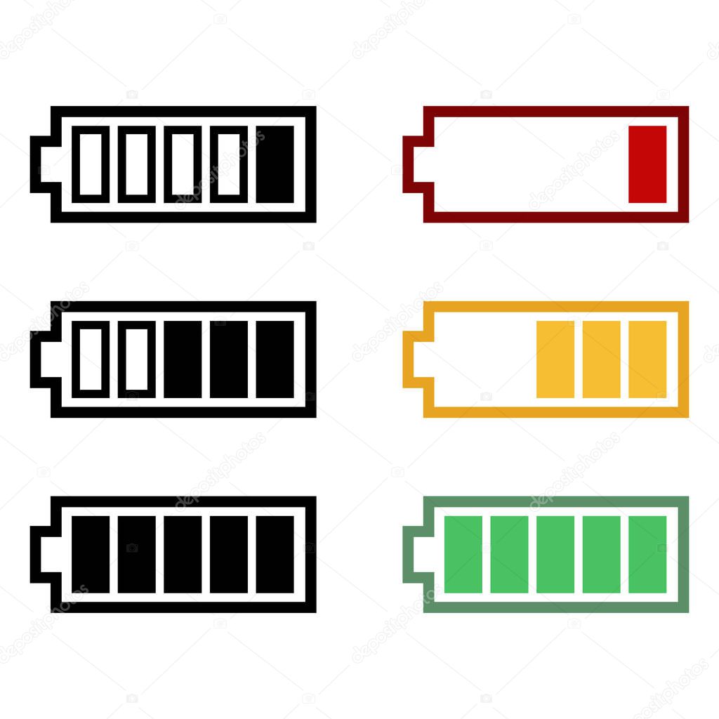 Set of Battery Charging Icons