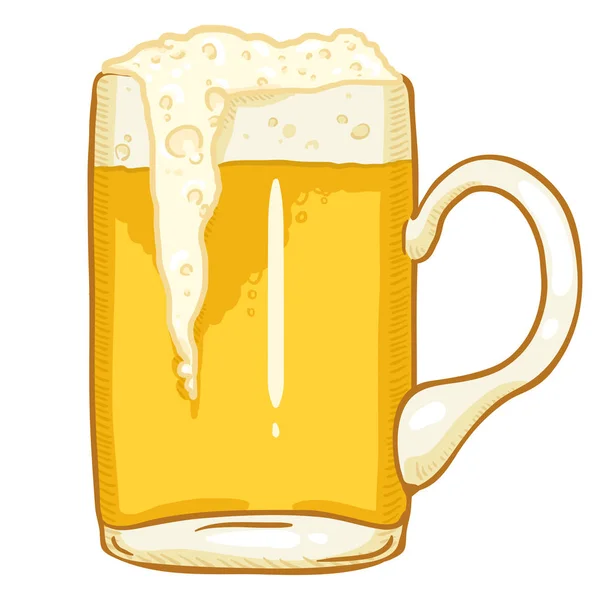 Vector Cartoon Glas Light Bier Met Schuim — Stockvector