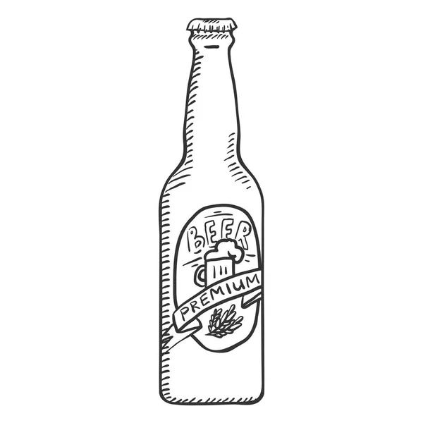 Vektor Jediné Skleněná Láhev Prémiového Piva — Stockový vektor