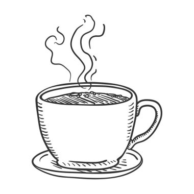 Kalemle kroki çizimi - kahve vektör