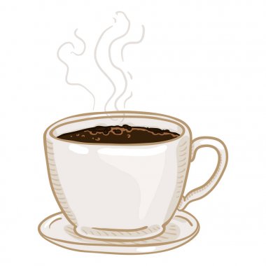 Vektör karikatür çizim - siyah kahve