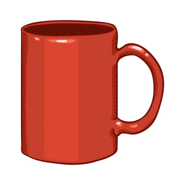 Illustration Style Bande Dessinée Vectorielle Tasse Thé Rouge Classique — Image vectorielle