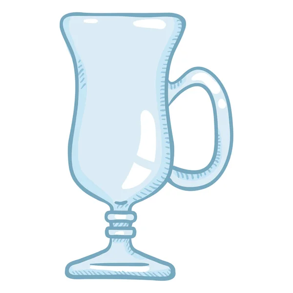 Ilustração Desenhos Animados Único Vetor Vazio Irish Coffee Glass — Vetor de Stock