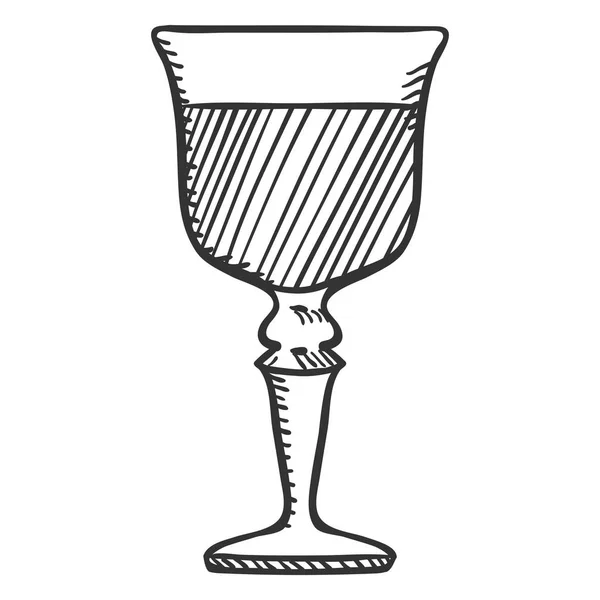 Vektorskizze Illustration Kelchglas Mit Schnaps — Stockvektor