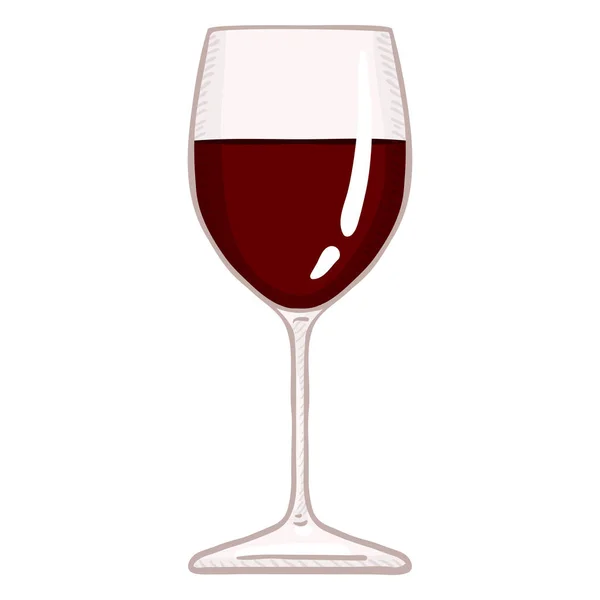 Vektör Karikatür Çizim Kırmızı Şarap — Stok Vektör