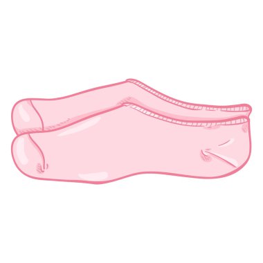  Kısa kadın çorap pembe. Vektör karikatür çizim 