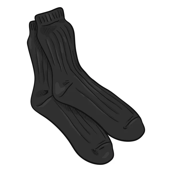 Black Casual Men Socks Vector Cartoon Illustration — Stock Vector