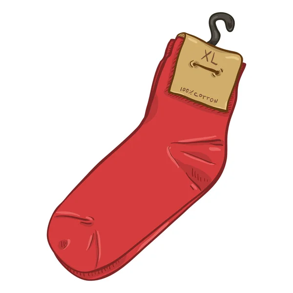 Nouvelles Chaussettes Rouges Avec Étiquette Papier Brun Illustration Vectorielle Bande — Image vectorielle