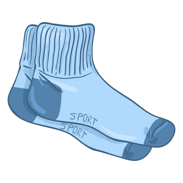 Calcetines Azules Estilo Deportivo Ilustración Dibujos Animados Vectoriales — Vector de stock