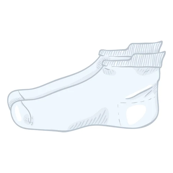 Sportovní Styl Bílé Ponožky Vektorové Ilustrace Kreslené — Stockový vektor