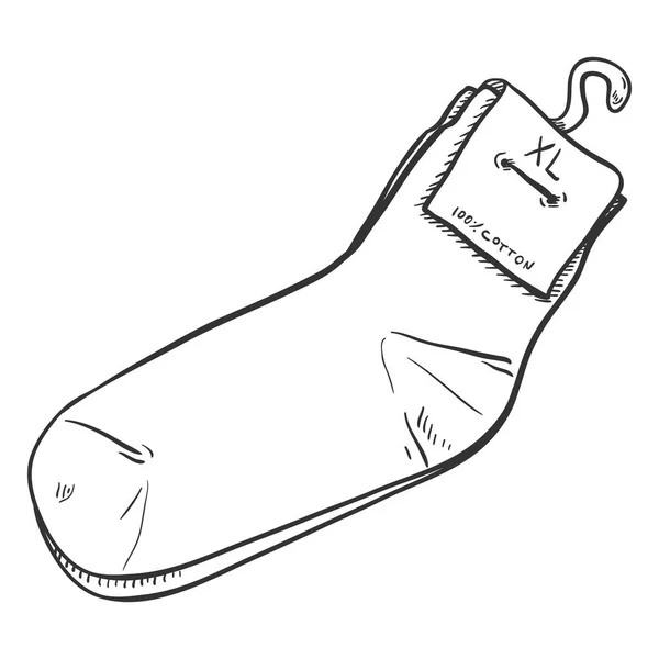 Новые Повседневные Носки Этикеткой Векторный Эскиз — стоковый вектор