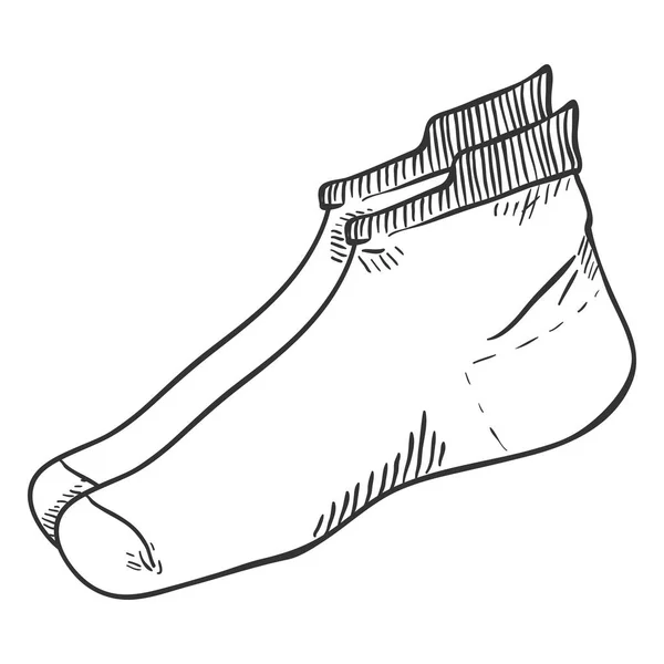 运动短袜 矢量轮廓草图插图 — 图库矢量图片