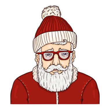 Vektör Karikatür Noel Baba. Noel Karakteri.
