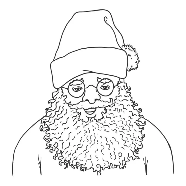 Esquema vectorial Carácter de Santa Claus — Vector de stock