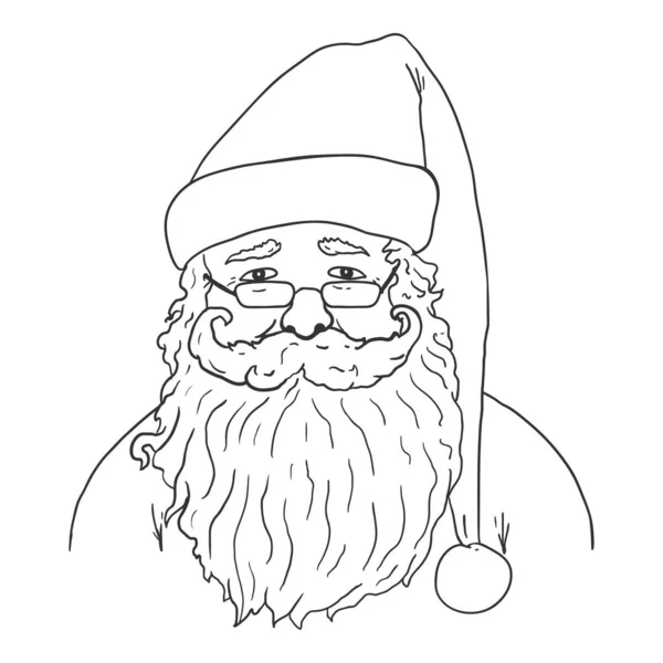 Vector Outline Santa Claus Character — Stock Vector