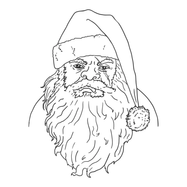 Vector Outline Santa Claus Character — Stock Vector
