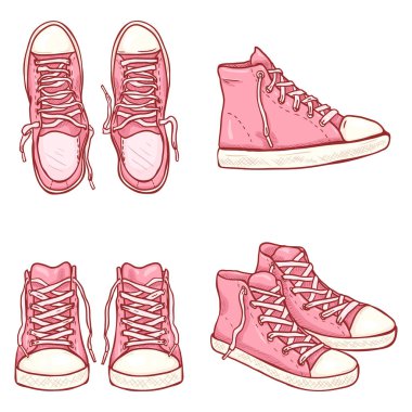 Çizgi film Yüksek Pembe Gumshoes 'ın Vektör Kümesi