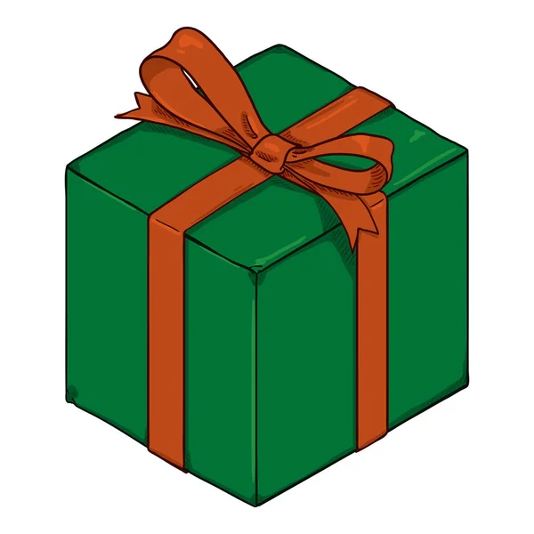 Vektor Cartoon grüne Geschenkbox — Stockvektor