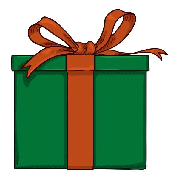 Векторна мультяшна зелена подарункова коробка — стоковий вектор