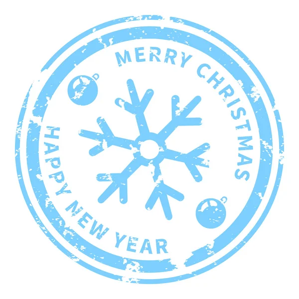 Vector Blue Seal Stamp with Snowflake Icon — Stock Vector