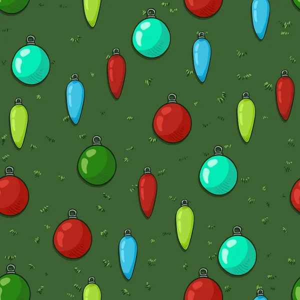 Vector Seamless Pattern of Christmas Decorations — ストックベクタ
