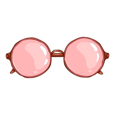 Pembe yuvarlak mercekli Vektör Güneş Gözlüğü
