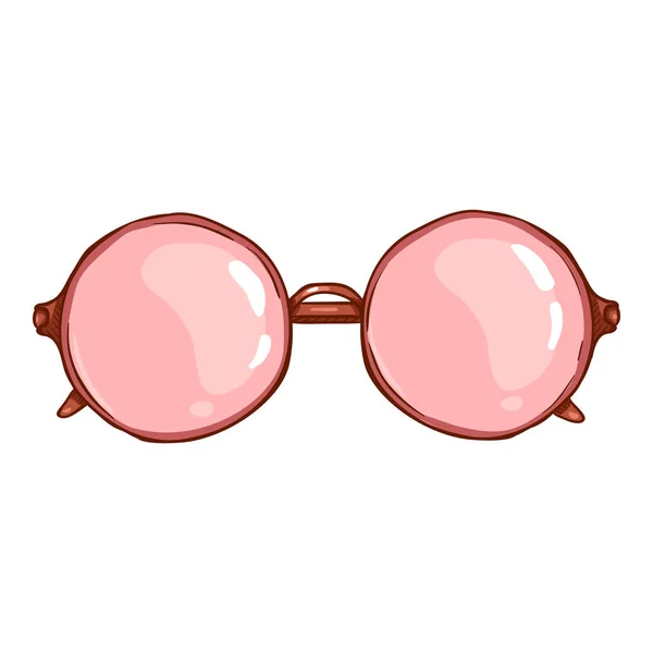 Óculos de sol vetoriais com lentes redondas cor-de-rosa — Vetor de Stock