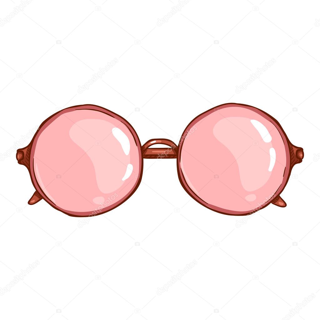 Vector Sunglasses with Pink Round Lenses