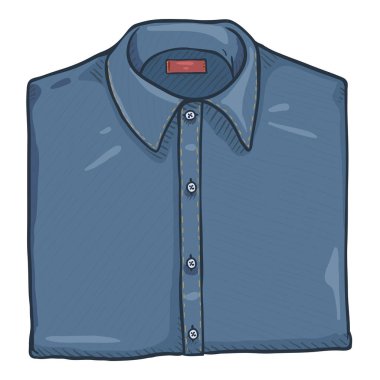 Vektör Çizgi Filmi Katlanmış Denim Shirt