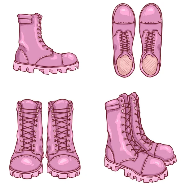 Vector conjunto de dibujos animados ejército botas ilustración — Vector de stock