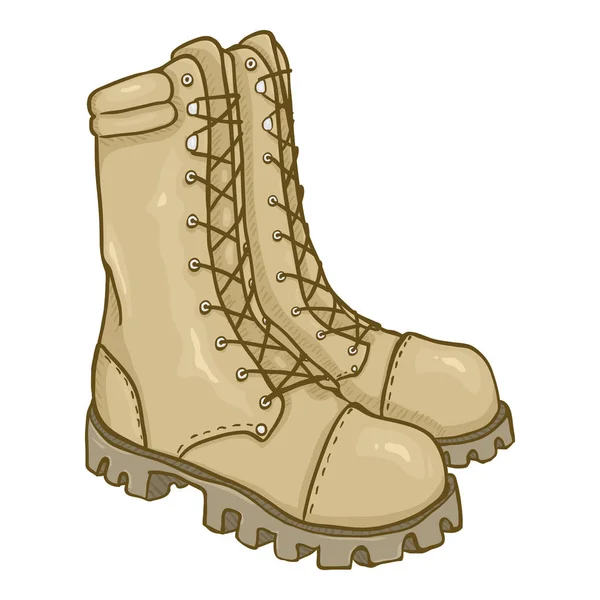 Vector de dibujos animados Beige botas del ejército . — Vector de stock