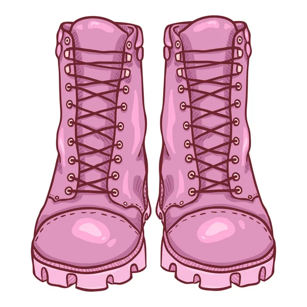 Vector Cartoon Pink Army Boots. — Stock Vector