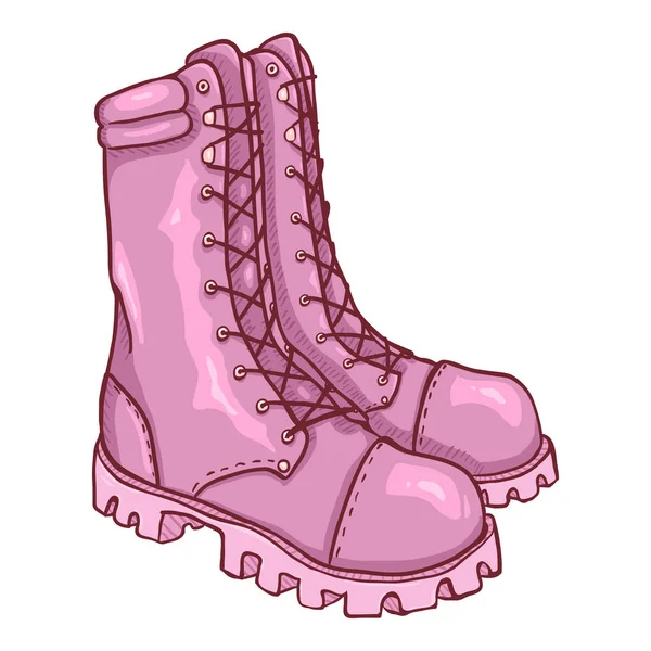 Vector de dibujos animados rosa botas del ejército . — Archivo Imágenes Vectoriales