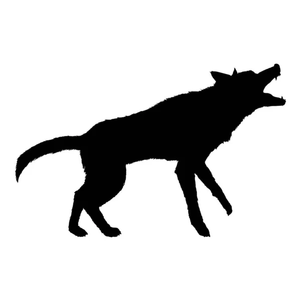 Vector Silhouet Blaffen Duitse Herder Hond Illustratie — Stockvector