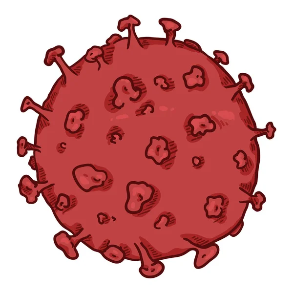 Vector Cartoon Illustration of Virus Cell — Stock Vector