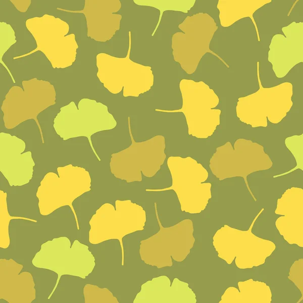 Vettore senza soluzione di continuità modello di autunno Ginkgo foglie — Vettoriale Stock