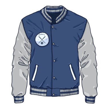 Vector Cartoon Baseball Jacket. Sportswear Illustration.