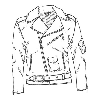 Vector Sketch Motorcycle Jacket.