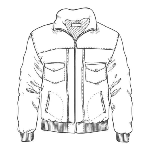 Vetor Sketch Lather Jacket — Vetor de Stock