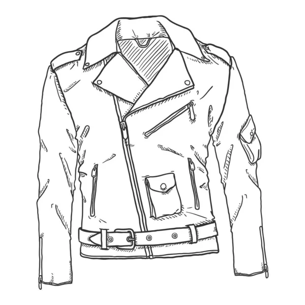 Vector Sketch Chaqueta de moto . — Vector de stock