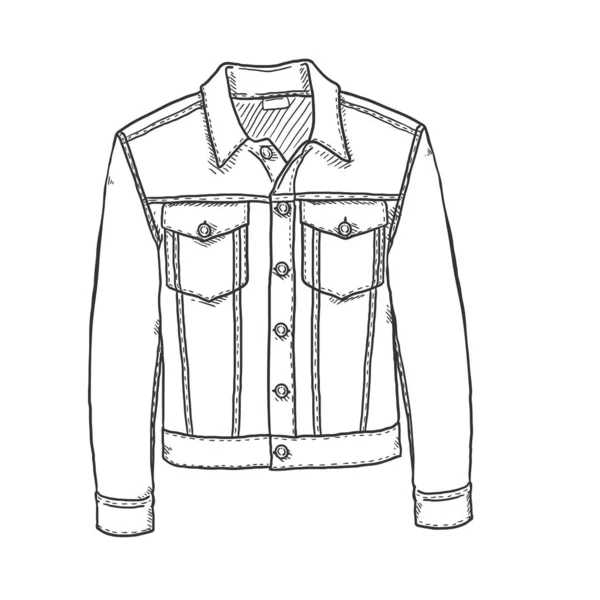 Giacca in denim Vector Sketch — Vettoriale Stock