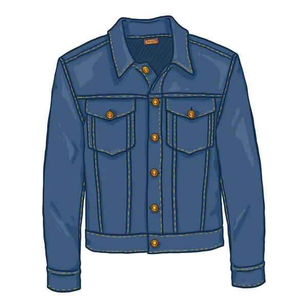 Vector Cartoon Classic Denim Jacket — 스톡 벡터