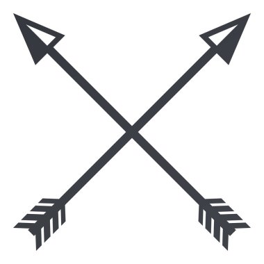 Vektör siyah siluet Ortaçağ simgesi çapraz ok