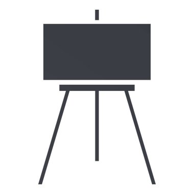 Vektör tek siyah siluet simge - şövale tuval ile